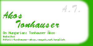 akos tonhauser business card